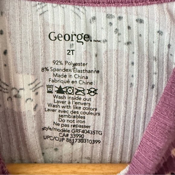 Ribbed Purple Cat Matching Set 2T - Picture 6 of 7